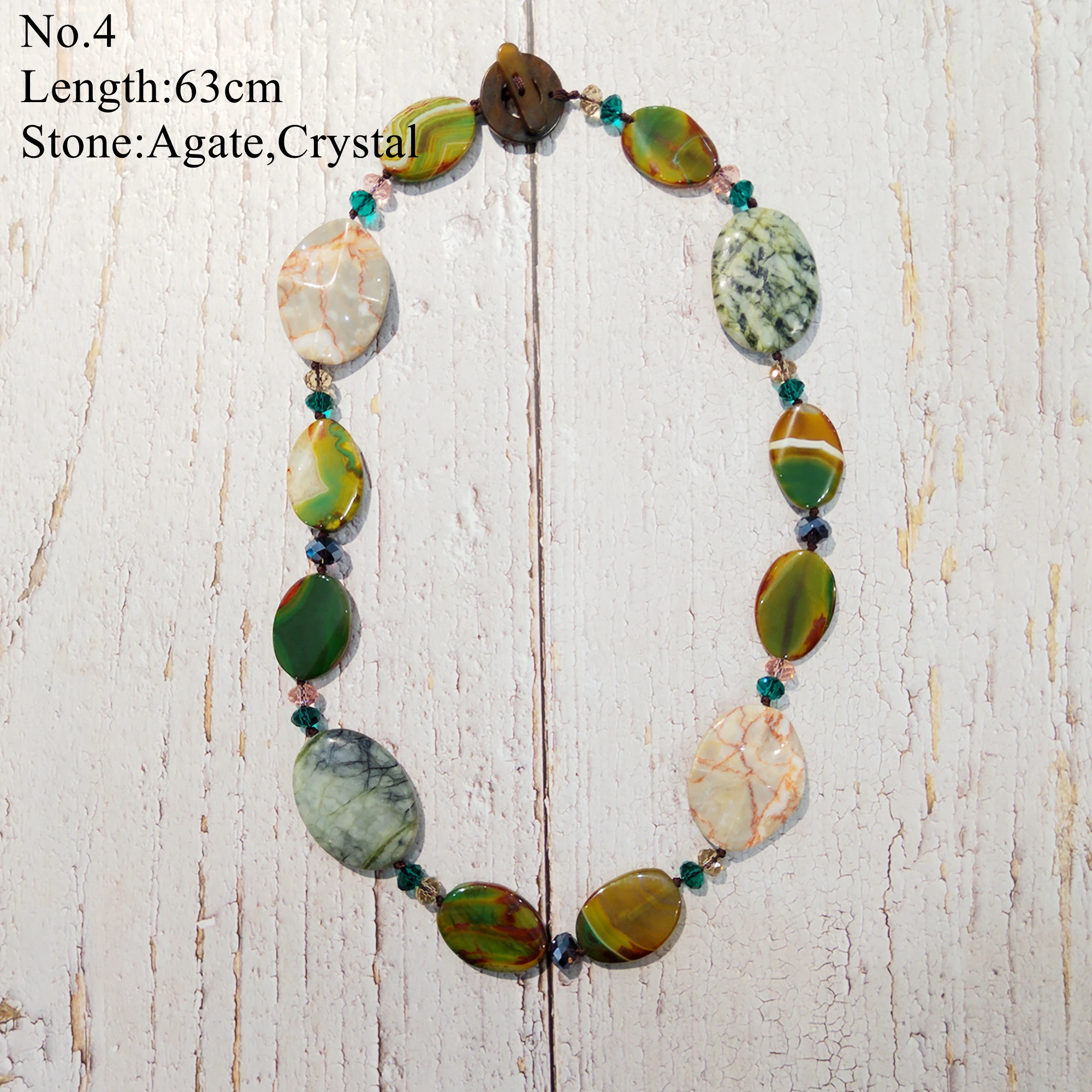 Уникальное ожерелье LiiJi в наличии из агата жаспера кварца с кристаллами только 1