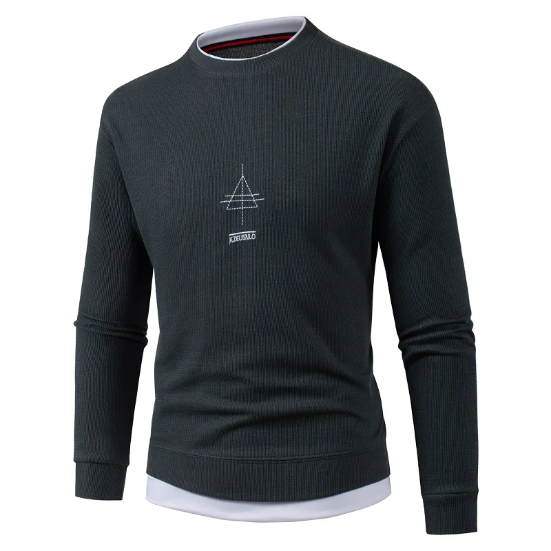 Men Winer New Casual Solid Thick wool Cotton Sweater Pullovers Men High Elasticity Fashion Slim Fit O-Neck Sweater Men S-3XL