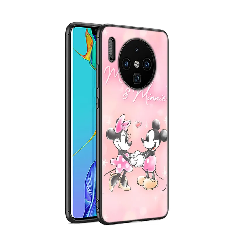 Black Soft LOVE Mickey And Minne For Huawei P Smart 2021 2020 Z S Mate 40 RS 30 20 20X 10 Pro Plus Lite 2019 Phone Case