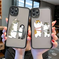 funny cartoon cat phone case for iphone 11 12 13 mini pro xs max 8 7 6 6s plus x 5s se 2020 xr case