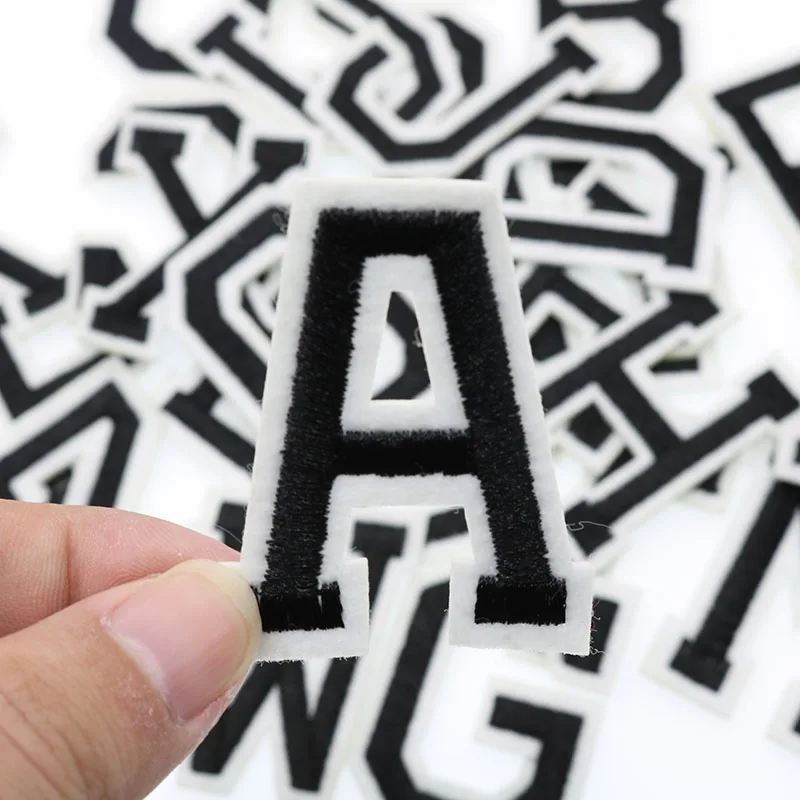 Черная вышитая нашивка с английскими буквами 1 шт. тематические наклейки