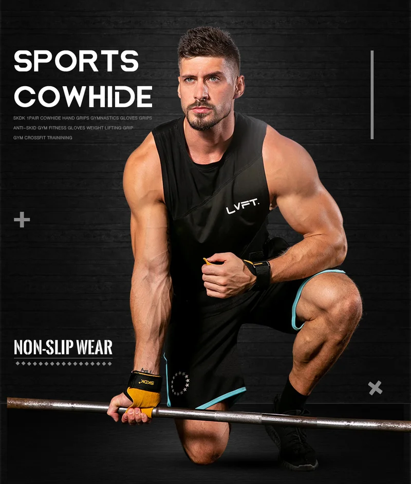 SKDK Воловья кожа ручки перчатки для спортзала противоскользящие Перчатки фитнеса