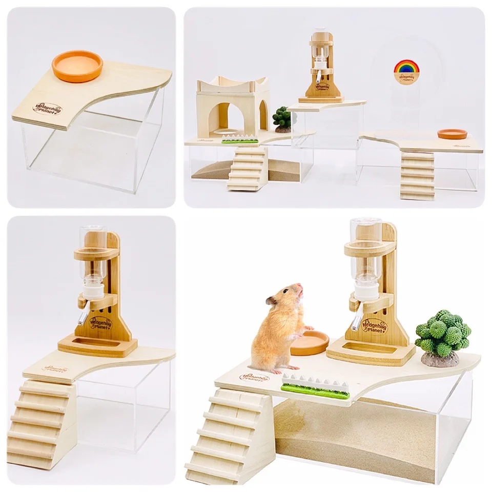 Акриловый песочный бассейн для хомяков, упрощенная копательная коробка Golden Bear, песочница для бурундуков, клетка для обустройства ландшафта.