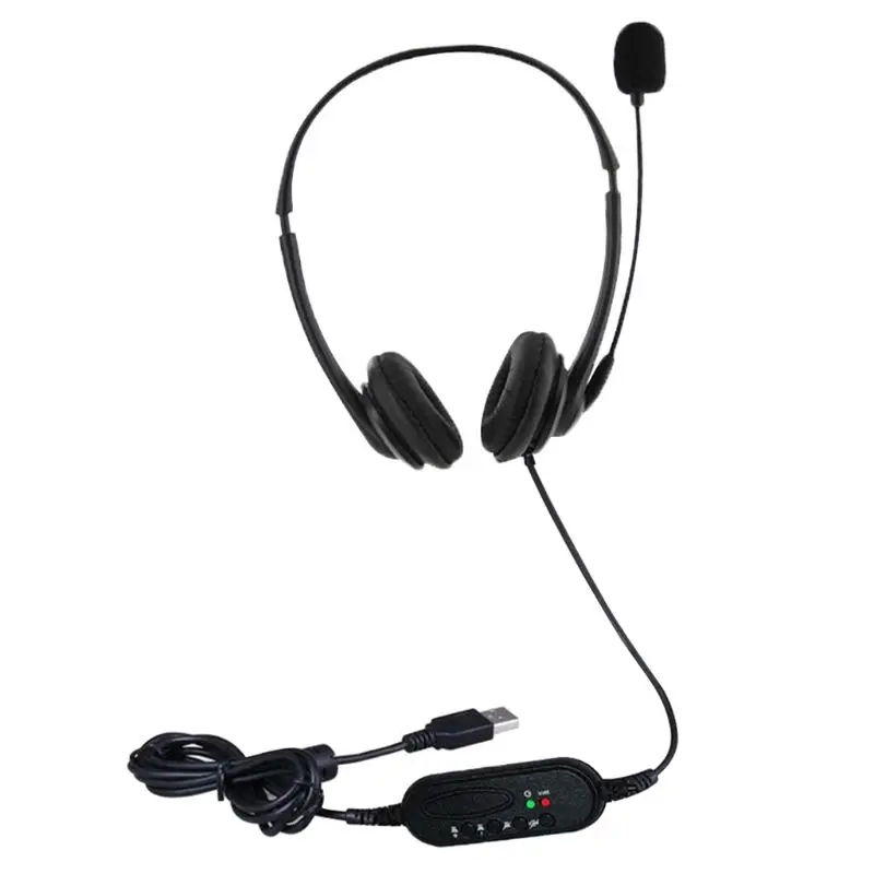 

USB Wired Ergonomic Noise Cancelling Rotatable Headset Microphone Call Centre X3UB