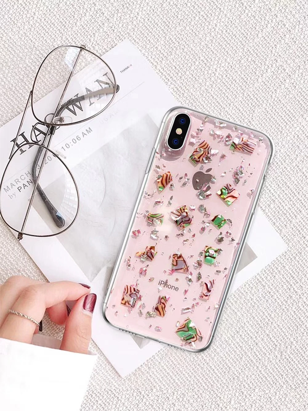 Fashion Silver Foil Color Sugar paper Phone Case For Samsung Note 10 Pro 9 8 S10 S9 S8 Plus Silicone Back Cover Fundas |