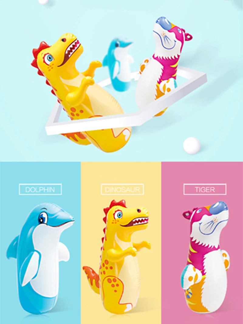 Wishome мультяшный надувной утолщенный боксерский мешок в форме животного для детей