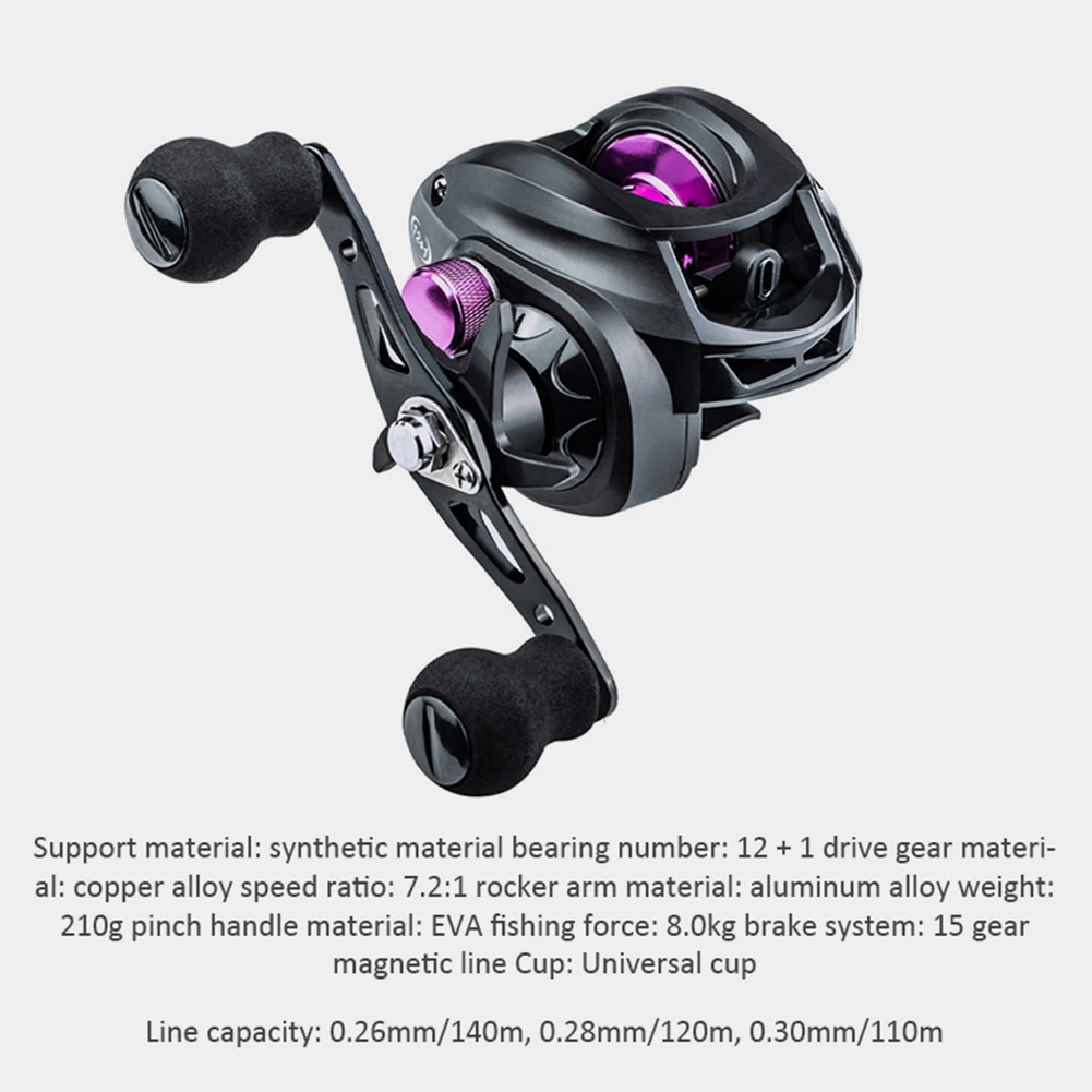 

Bait fishing water drop wheel Lu Ya wheel fishing wheel 7.2:1 12 + 1BB fishing wheel with electromagnetic brake fishing wheel