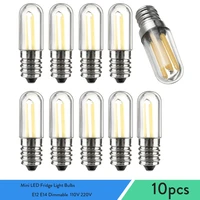 10pcs mini led fridge light bulbs ampoule e12 e14 dimmable vintage filament lights lamp for home ceiling chandeliers 110v 220v