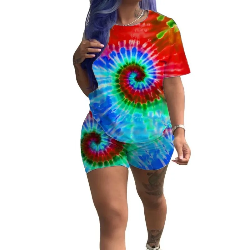 Женский новый летний черный с дырками галстук краситель 3d принт короткий рукав o