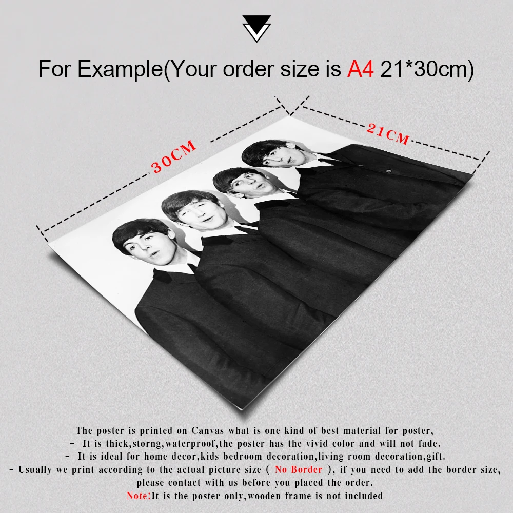 

Famous Person Photography Poster Beatle Star Canvas Painting Black White Wall Art Picture For Living Room Modern Decorative