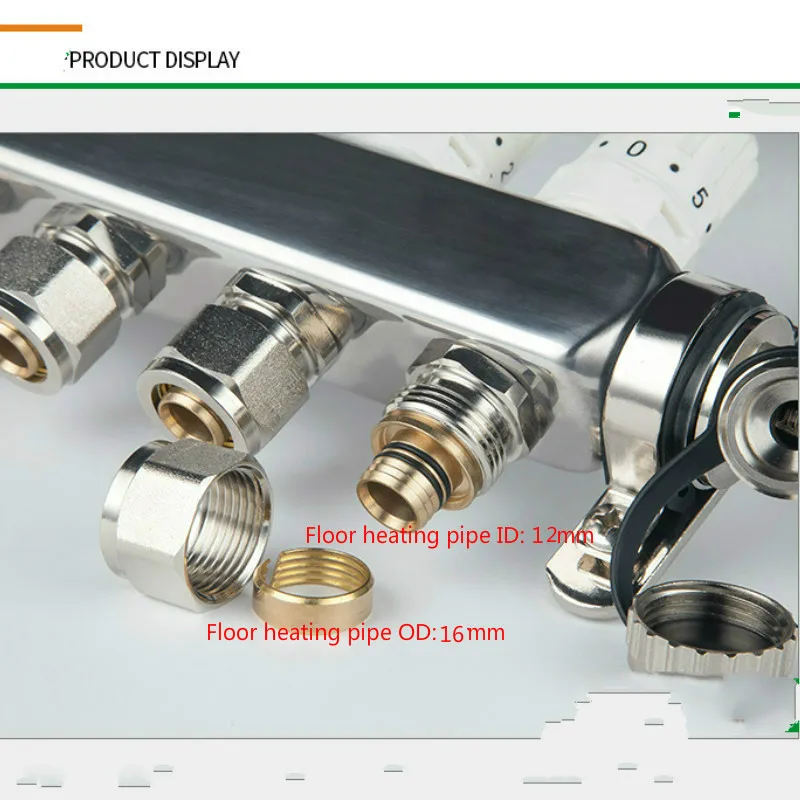 DN25 PEX1/2 2-8way 304 нержавеющая сталь напольный нагревательный коллектор с расходомером нагревательный коллектор воды