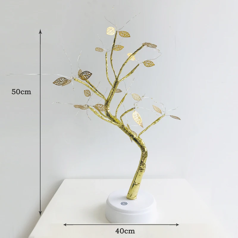 Бонсай Дерево Свет LED Настольная Искусственная Лампа С листьями Нажимной Переключатель Пейзажные Огни Декор Гипсофила Стол.
