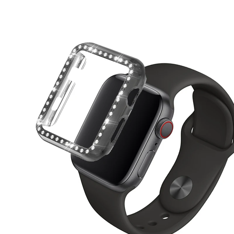 Бриллиантовый чехол для Apple watch band 42 мм 38 защитный экрана 4 3 2 1 44 40 защитная
