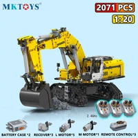 2071pcs track excavator machinery rc building blocks 120 high difficulty assembled technical bricks model gifts toys for adult
