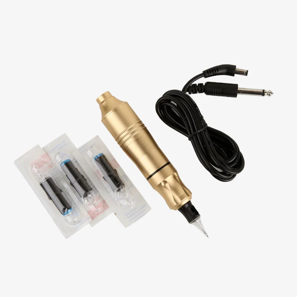 GOLD Biomaser, тату-пистолет, профессиональная тату-машина, ротационная тату-ручка, бесшумная швейцарская моторная косметика, пистолеты, принадлежности - Цвет: GOLD
