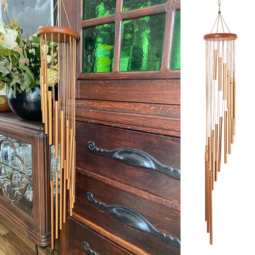 

Home Decor Nordic Classic Handmade Ornament Garden Patio Outdoor Wind Chimes Metal Wind Bells 18 Tubes Wall Hanging