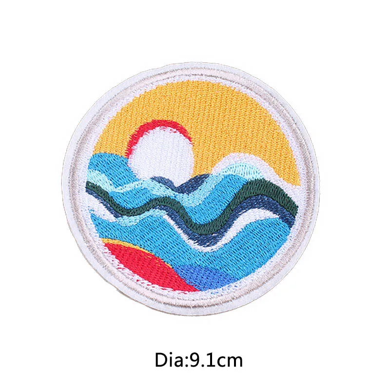 Нашивки для одежды пейзаж полоса аппликация Tshrit Art горный DIY аксессуары нашивки на одежду наклейки железные на нашивки - Цвет: PE2142CT