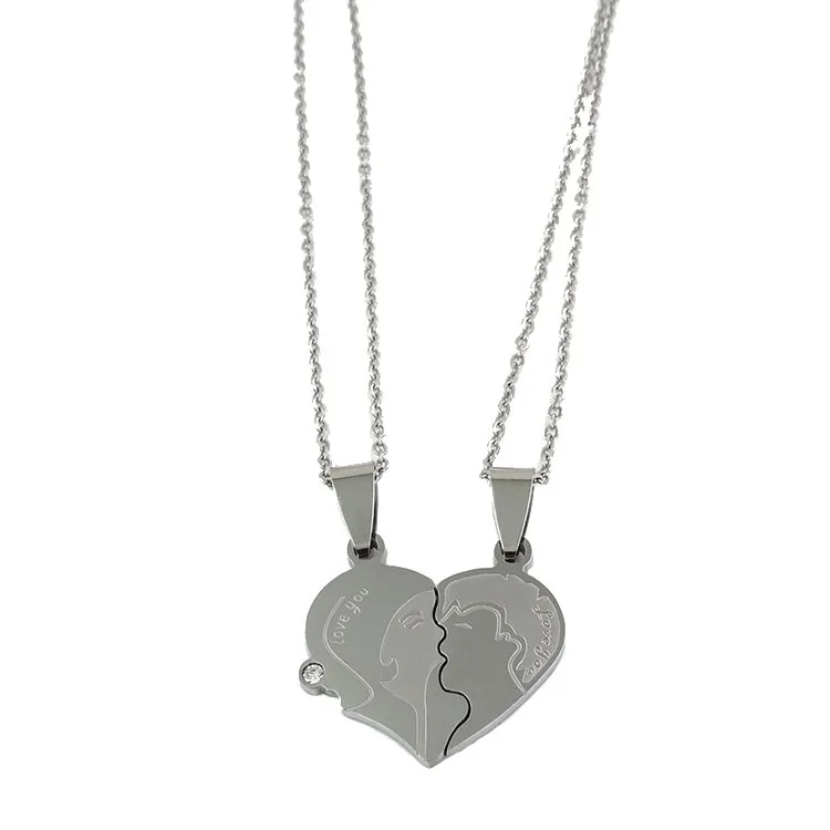 Valentine's Day Heart &quotLove You&quot Kiss Charms for Pendant Necklace Women Lovers Couples Charm Jewelry Making Gifts Findings |