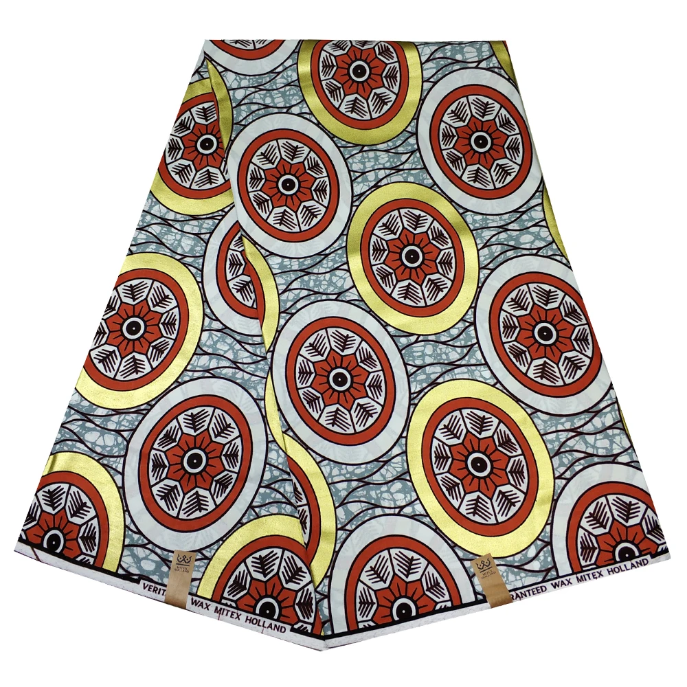 2020 Новый Анкара Африканский настоящий воск Золотой принт хлопчатобумажная ткань