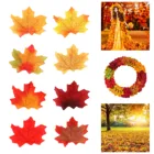 50 искусственных кленовых листьев, искусственные лепестки осенних листьев, украшение для стола на Хэллоуин, День благодарения, Рождество вечерние вечеринку, свадьбу