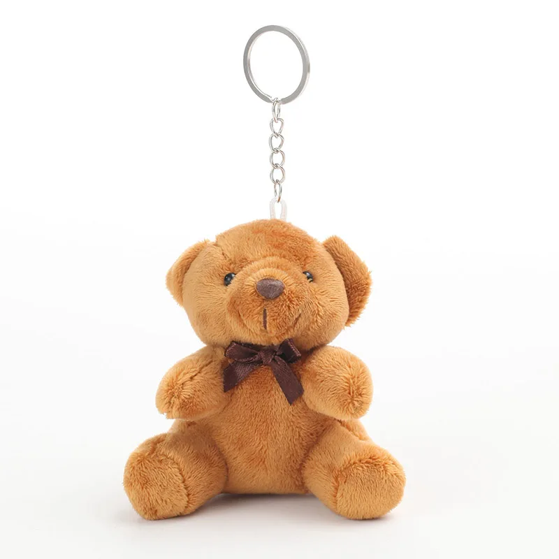 Brown bear 10 см цвет медведь кулон плюшевые игрушки, брелок с героями мультфильмов букет для свадебной деятельности детский подарок на день рождения для мальчиков и девочек кукла с животными Новинка Q21 - Цвет: Brown bear