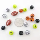 Бусины акриловые спортивные для ожерелья, браслета, регби, 50 шт., 5 стилей