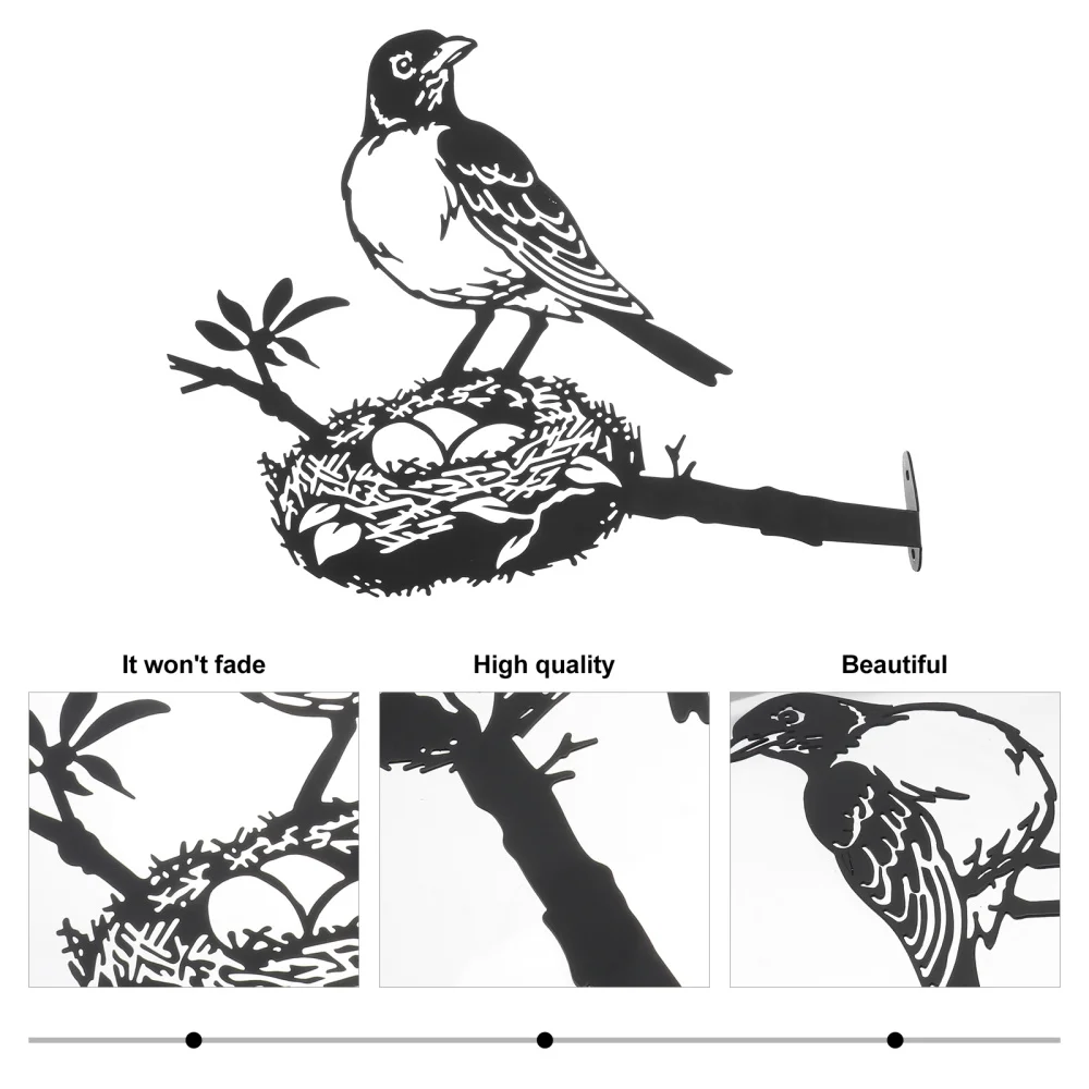 

1pc Garden Landscape Ornament Metal Bird Silhouette Ornament Garden Decor