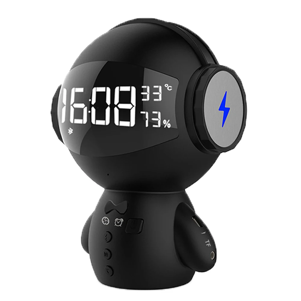 

Creative Multi-function LED Display Gift Portable Mini Wireless Music Stereo Robot Speaker HIFI Song Microphone speakers TF Card