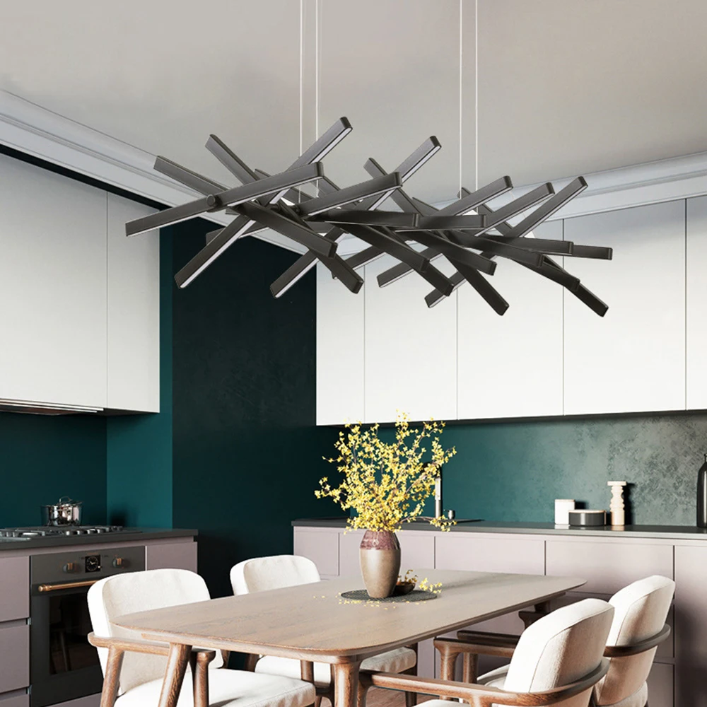 Современный Креативный подвесной светильник рыбья кость для спальни ресторана