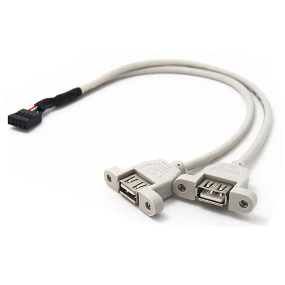 30 см USB 2 0 Тип женский винт для материнской платы 9P заголовок кабель с кронштейном