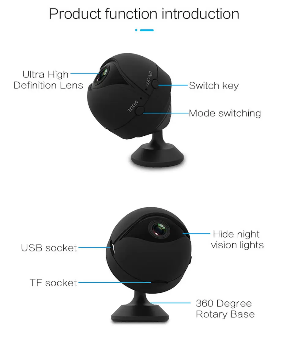 Electop Мини WiFi камера 1080P ИК ночного видения Домашняя безопасность ip-камера CCTV Обнаружение движения Беспроводная радионяня DVR видеокамера