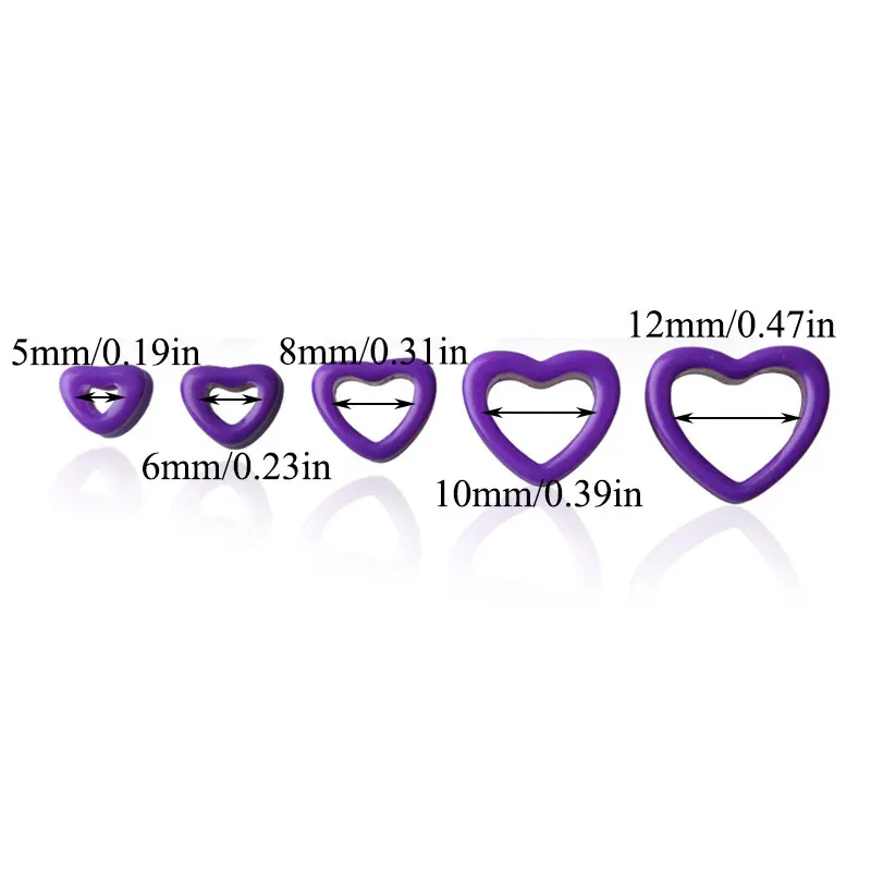 

2pcs New Product Heart-shaped Ear Expander Hot Selling Acrylic Ear Expander 5mm-12mm Exquisite Body Piercing Jewelry