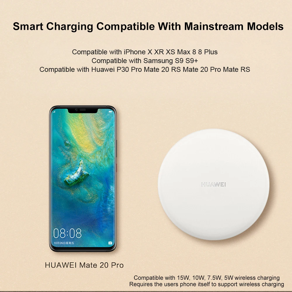 Беспроводное зарядное устройство Huawei P30 Pro 15 Вт CP60 QI Max быстрая зарядка для Mate 20 RS