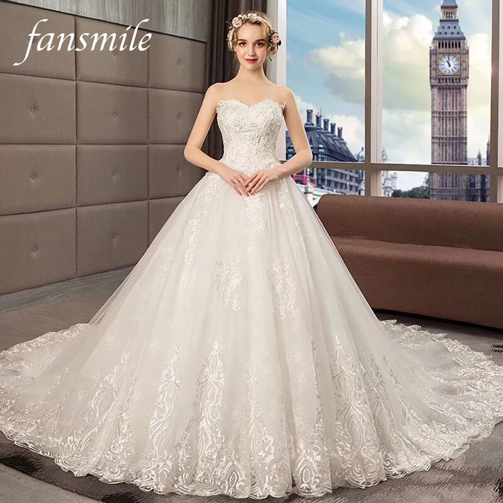 Женское свадебное платье Fansmile роскошное строгое по индивидуальному заказу