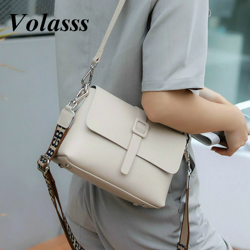 

Volasss Fashion Women's Genuine Leather Shoulder Bag Small Woman Luxury Designer Korean Female Crossbody Bags With Two Straps