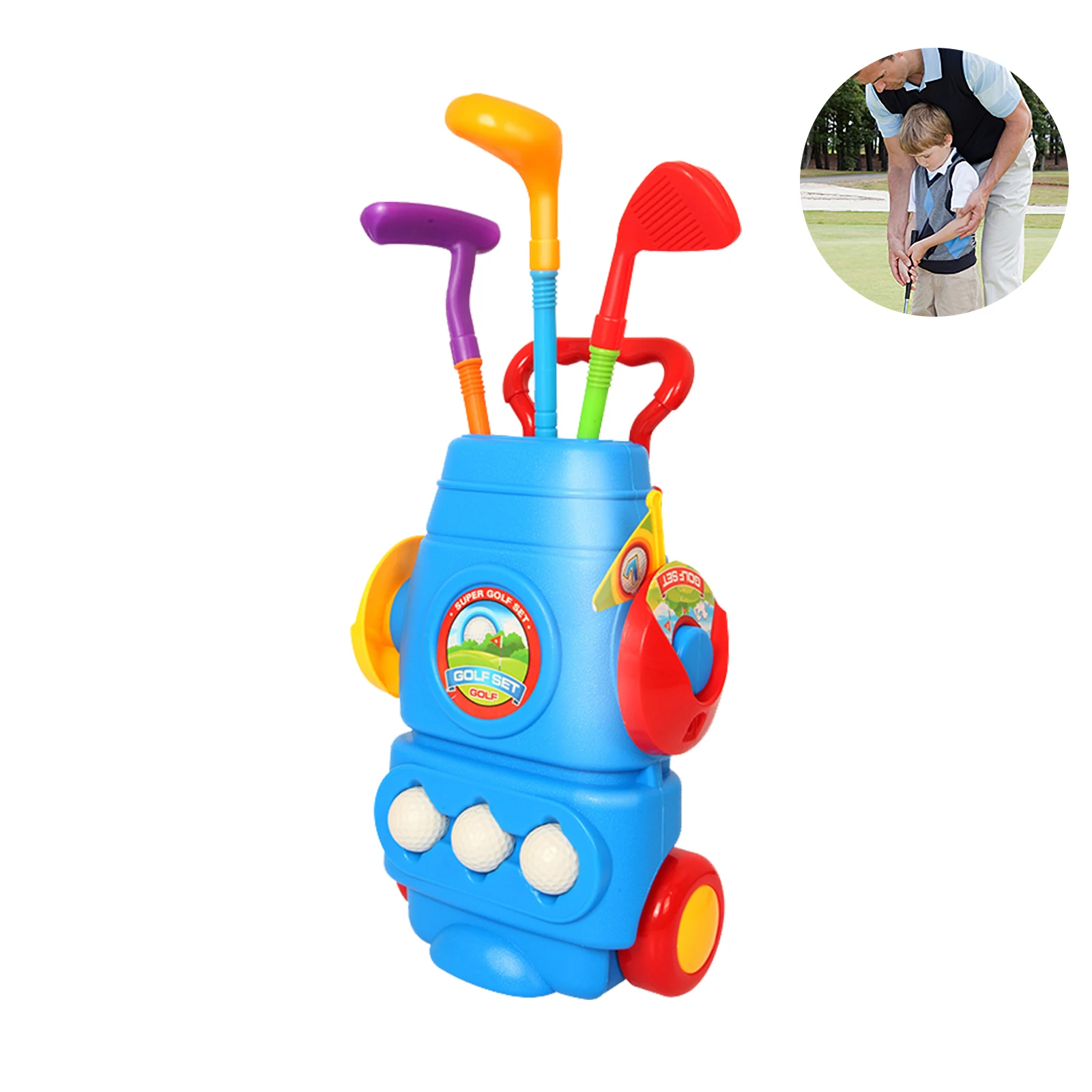 

Children Golf Adjustable Toy Children Complete Golf Toy Set Plastic Kids Outdoor Sports Colorful Fun Toddler Golf Toy Equipment