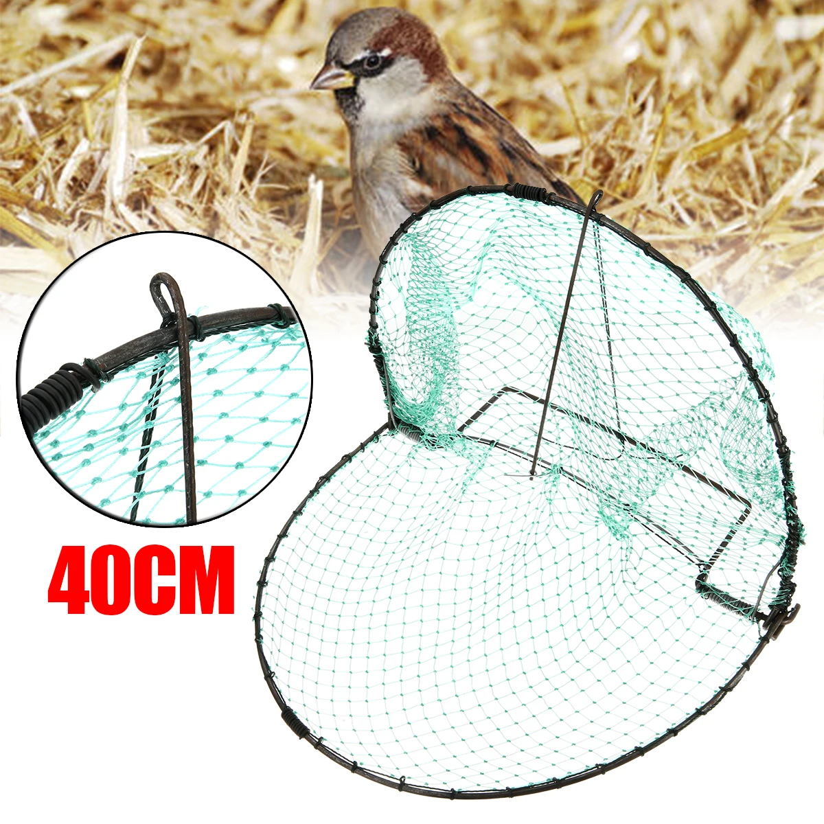 

1PC 40cm Portable Anti Bird Net Bird Sparrow Pigeon Quail Trap Mesh Outdoor Hunting Foldable Netting Outdoor Tools