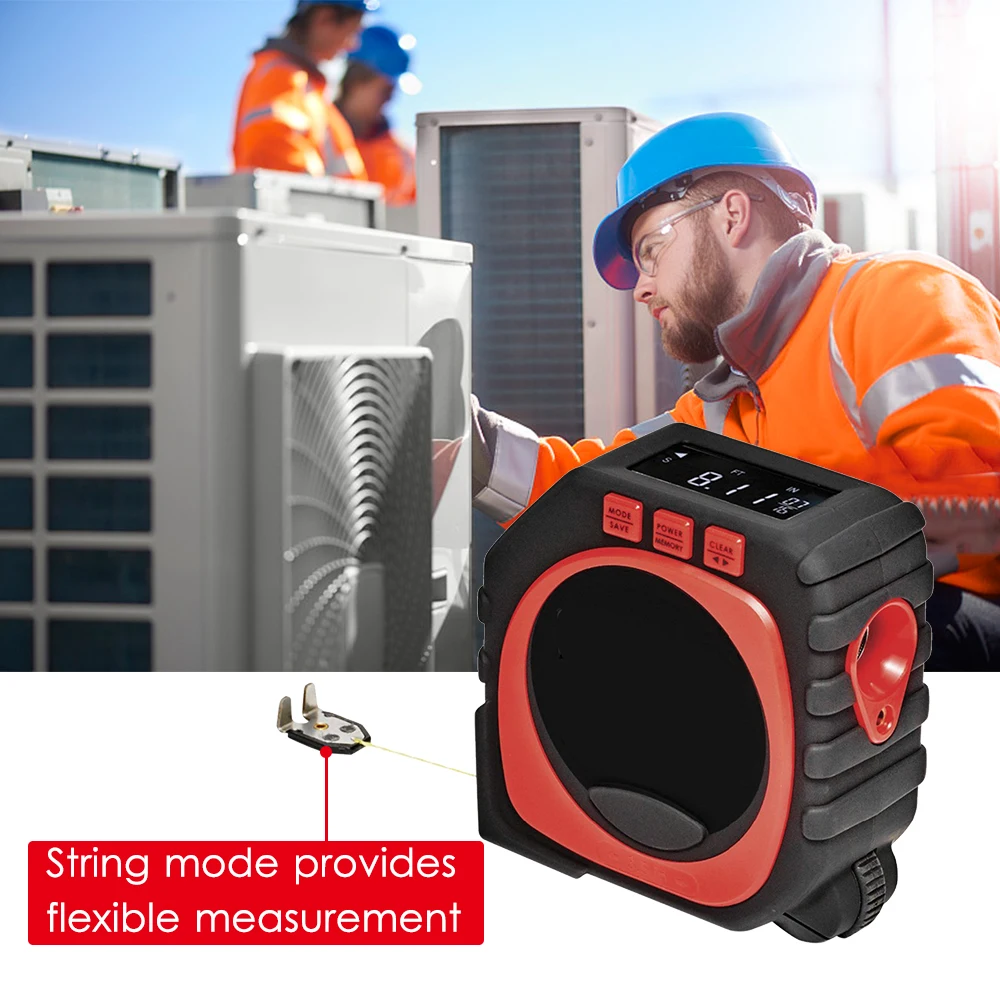 

3-in-1 Digital Tape with String Mode Roller Mode Laser Mode LED Digital Display Measuring Tape Laser Digital Tape Measuring Tape