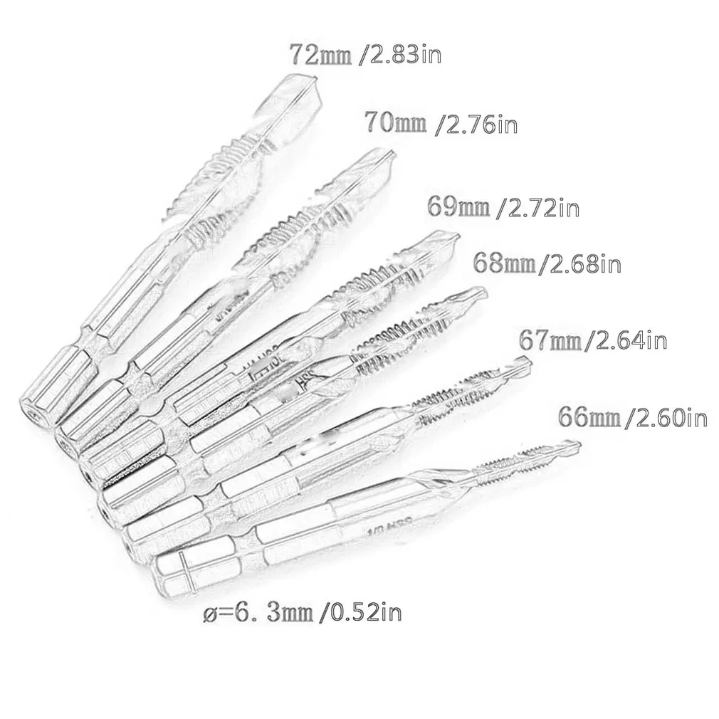 

6PCS Titanium Coated HSS Drill Bit Set for Metal Power Tools Twist Drill Accessories Hex Shank Woodworking Tool Optional Size