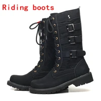 punk boots motorcycle boots moto boots men artificial leather motocross boots black motorbike riding shoes accessories