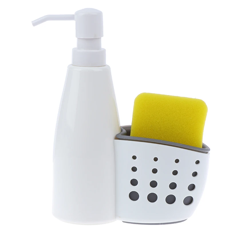 

2 In-1 Dispenser Storage Box Liquid Detergent Sponge Drainboard Soap Holder