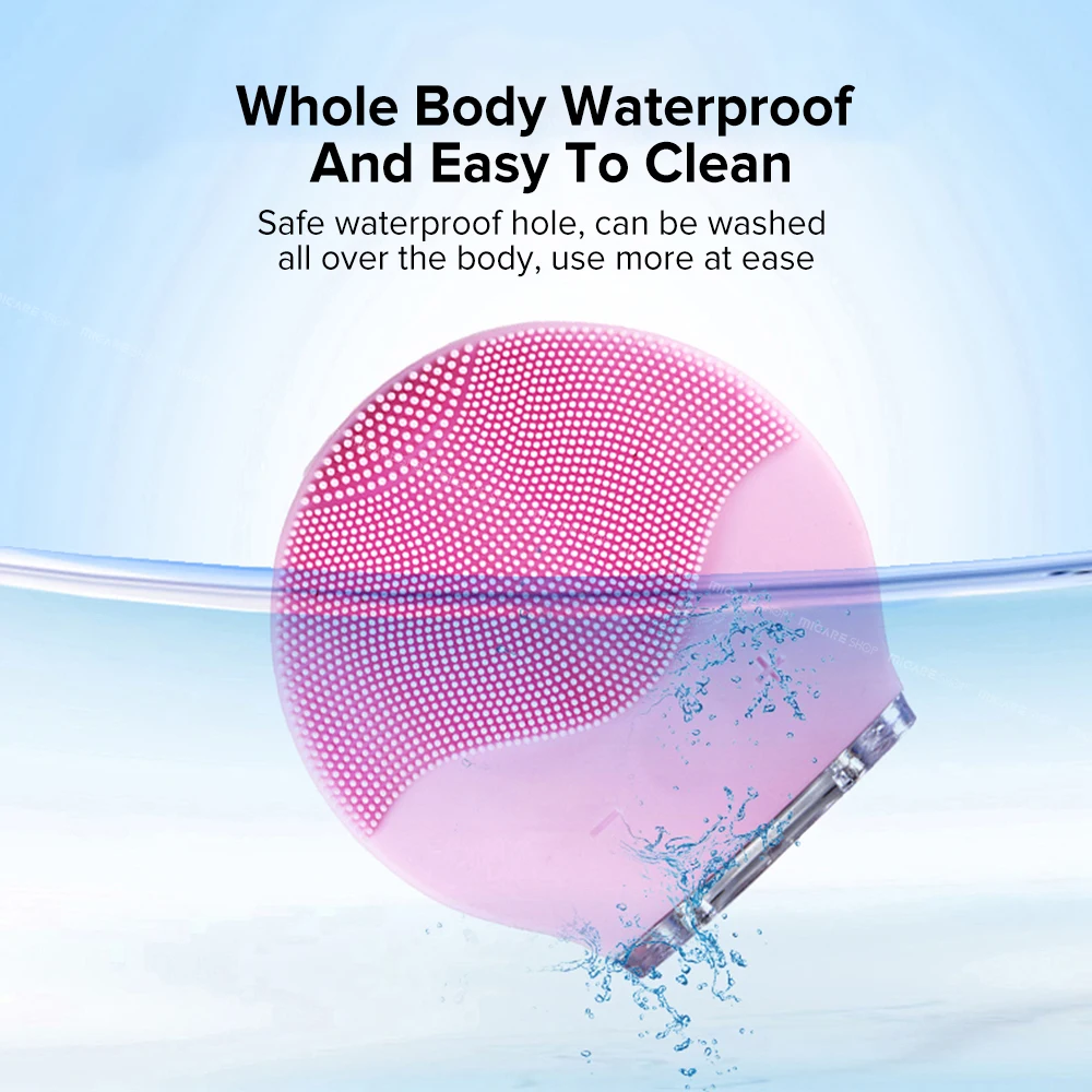 

Ultrasonic Vibration Electric Facial Cleansing Brush Silicone Sonic Face Cleansing Brush Blackhead Remover Cleaner Rechargeable