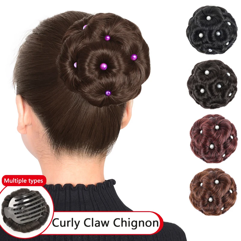 Женские вьющиеся волосы MUMUPI 9 цветов жемчужные шиньоны пучок шиньон из