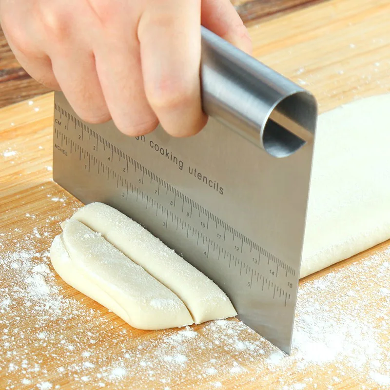 Stainless Steel Cutting Knife Scraper Integrated Cake Cream Sausage Powder Plate Dough Baking Cutter | Дом и сад