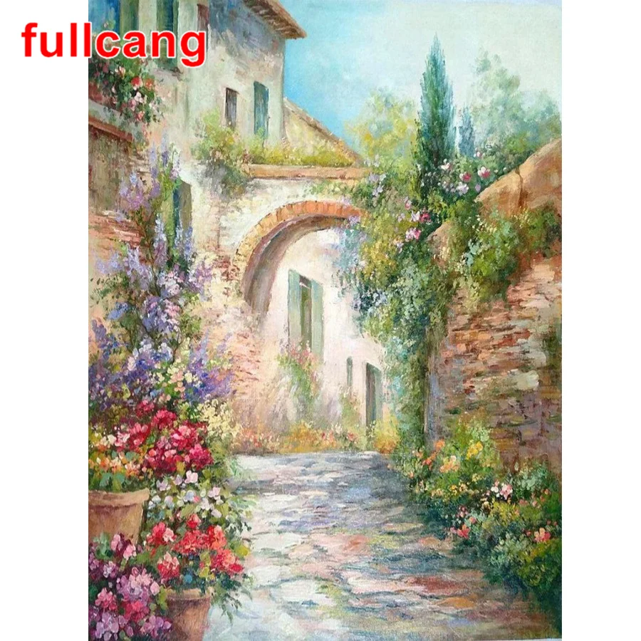 

Abstract alley landscape Diy Diamond Painting Cross Stitch Full Square Round Drill Diamond Embroidery 5D Handwork Art JX1099