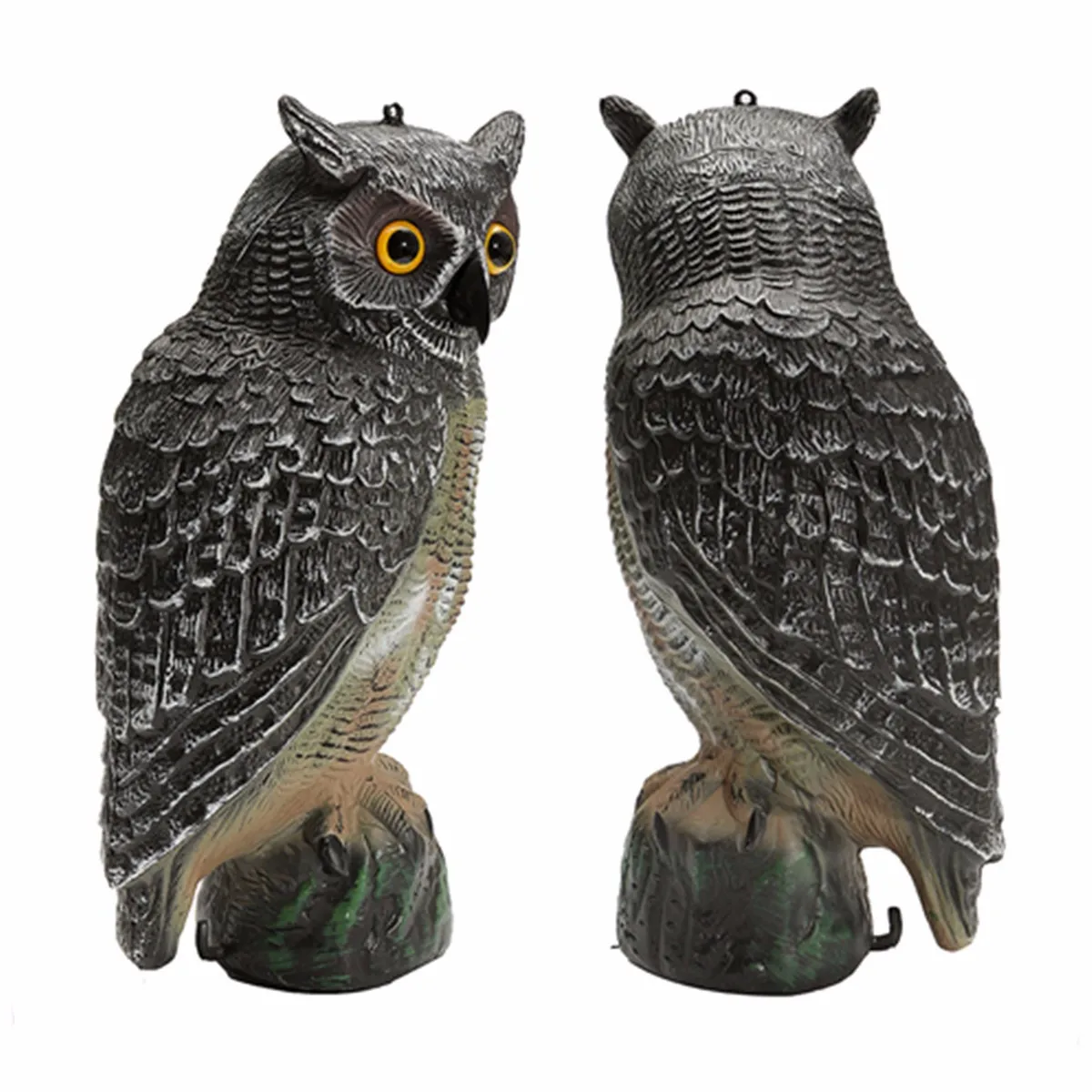 40x19x18cm Outdoor Hunting Large Realistic Owl Bait Straight Headed Anti-Insect Crow Fake Garden Yard Scary Pest