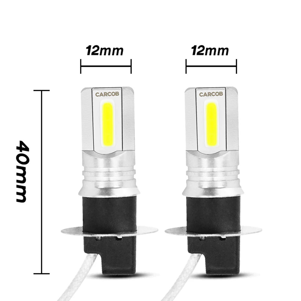 

Replacement LED Headlight Bulb 6500K Waterproof 2pcs H3 Double Sided Car