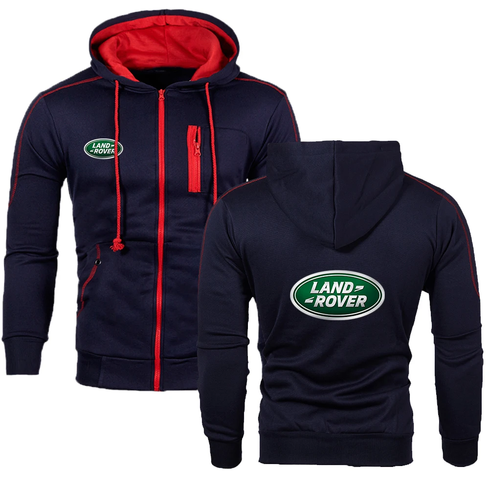 Модная трендовая Мужская толстовка Land Rover с логотипом автомобиля капюшоном на