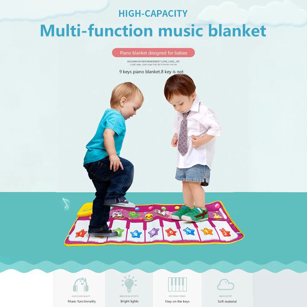 

Игровой коврик для пианино, портативный, интерактивный, водостойкий
