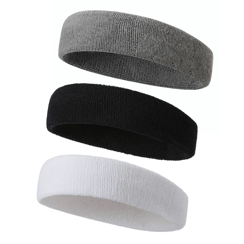 

Sweat Band Headband Elastic Stretchy Terry Cotton Unisex Sportline Head Band